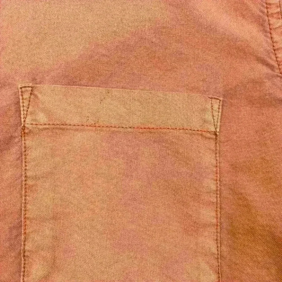 Cotton On Garments Men's XL Button Down Shirt 100% Cotton Rust Orange Peach - Picture 5 of 10